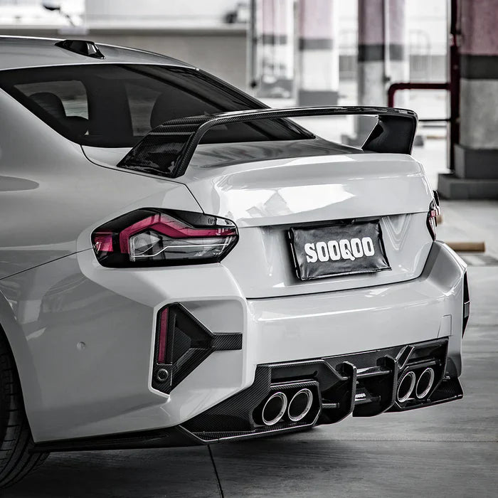 SooQoo BMW G87 M2 Rear Diffuser In Gloss Carbon Fibre
