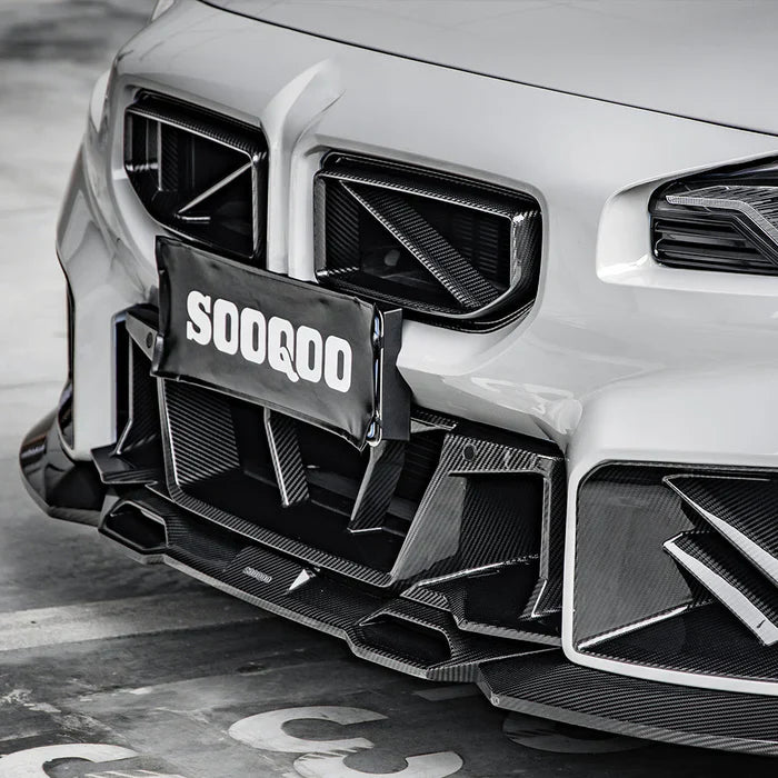 SooQoo BMW G87 M2 Front Grilles In Gloss Carbon Fibre