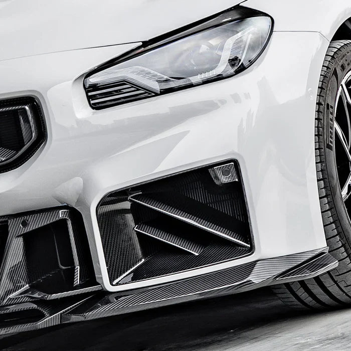 SooQoo BMW G87 M2 Twin Fin Front Ducts In Gloss Carbon Fibre