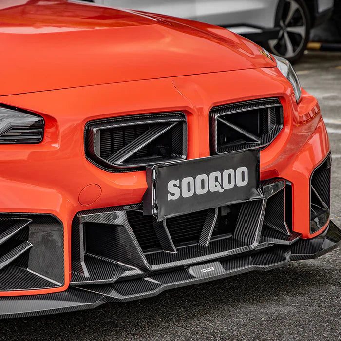 SooQoo BMW G87 M2 SQ-B Front Splitter In Gloss Carbon Fibre