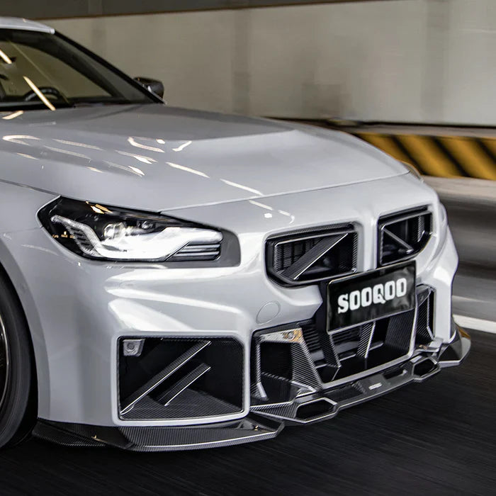 SooQoo BMW G87 M2 Front Grilles In Gloss Carbon Fibre