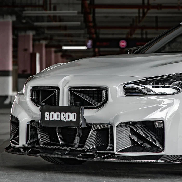 SooQoo BMW G87 M2 Twin Fin Front Ducts In Gloss Carbon Fibre