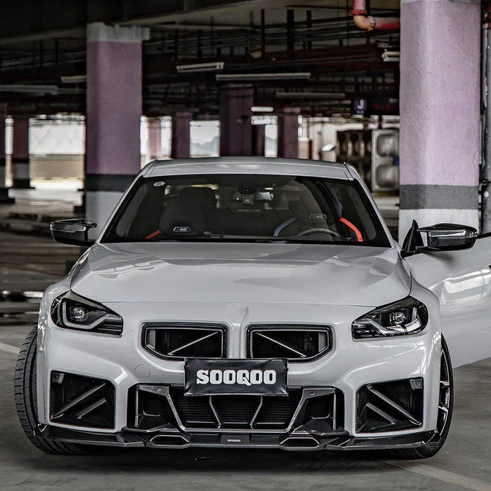 SooQoo BMW G87 M2 Twin Fin Front Ducts In Gloss Carbon Fibre