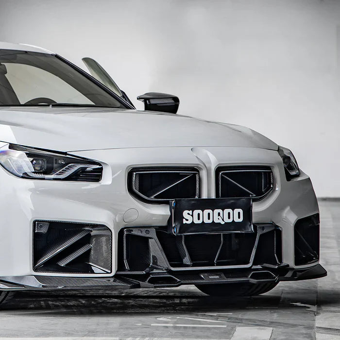 SooQoo BMW G87 M2 Twin Fin Front Ducts In Gloss Carbon Fibre